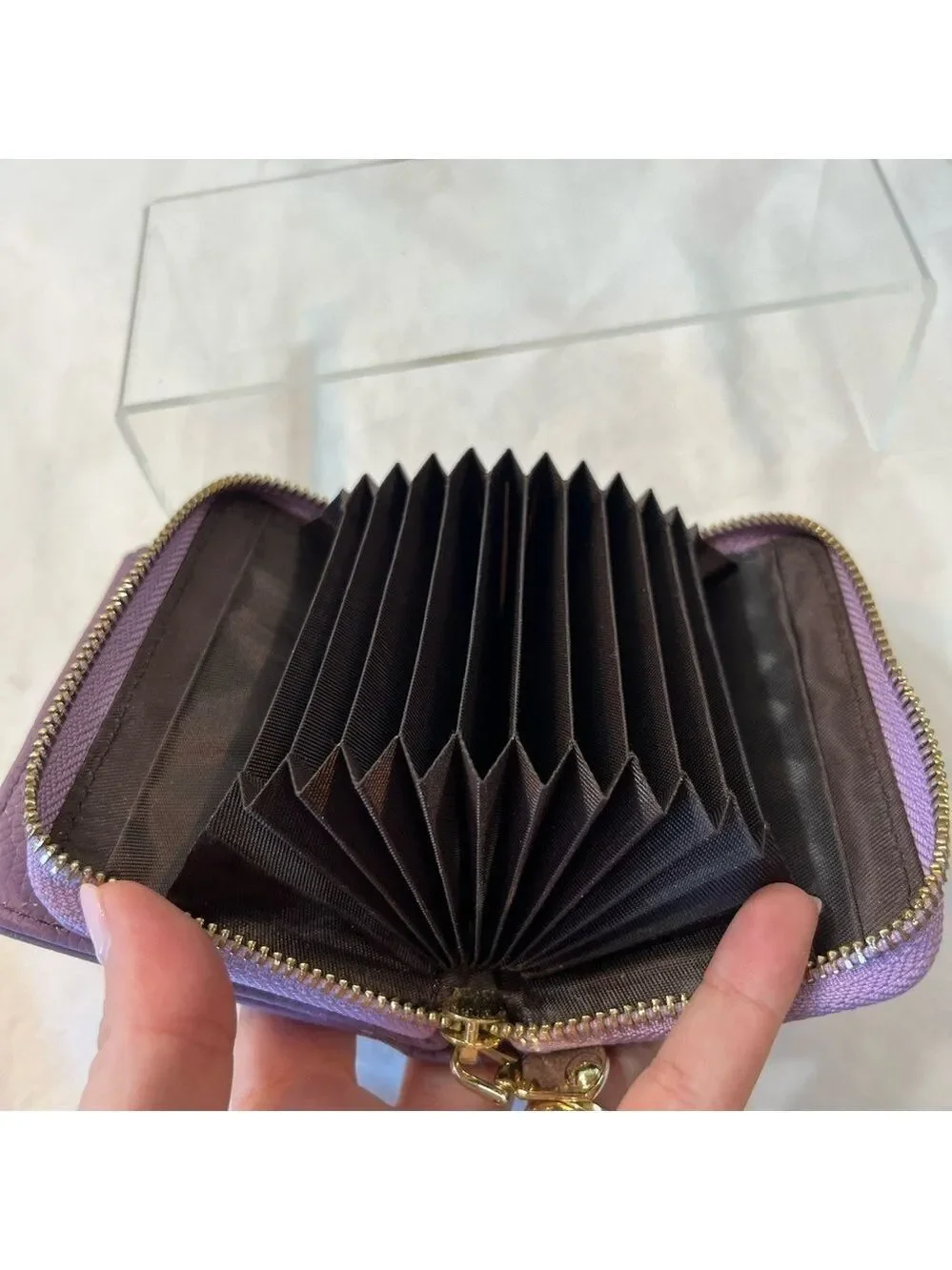 RFID Credit Card Holder Zipper Card Case Keychain